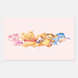 Sticker Rectangulaire Bébé Winnie l'Ooh et les amis