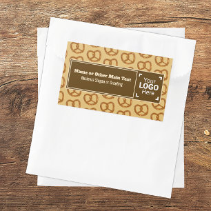 Sticker Rectangulaire Beige / marron sur le thème du Pretzel - votre tex