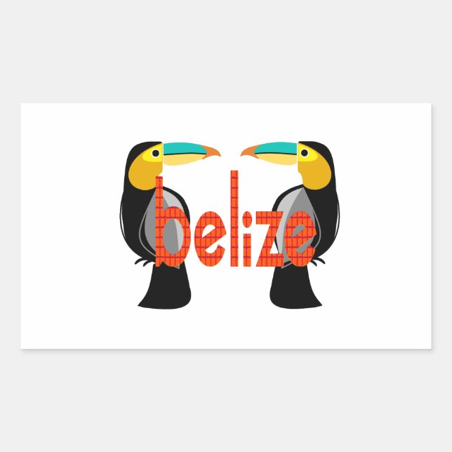 Sticker Rectangulaire Belize maintenant (Devant)