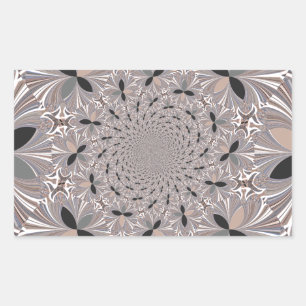Sticker Rectangulaire Belle belle cendre gris kaléidoscope sans soudure