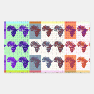 Sticker Rectangulaire Belle carte africaine À damiers Pap art ethnique