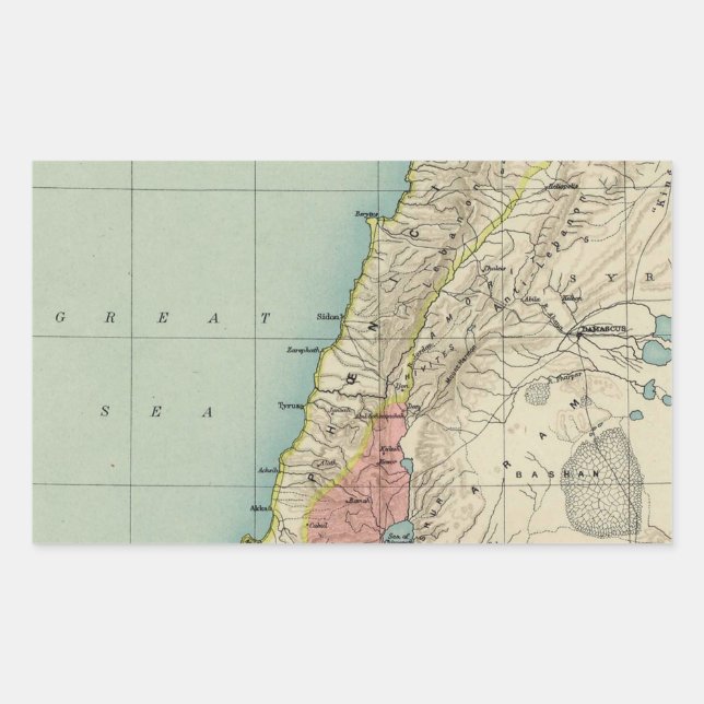 Sticker Rectangulaire Belle carte d'Israël (Devant)