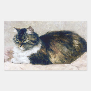 Sticker Rectangulaire Belle Chat Art Vintage Henriette Ronner Knip