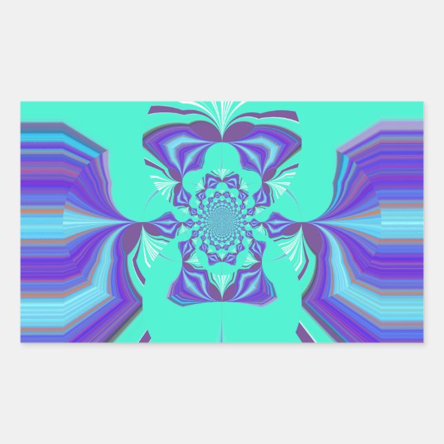 Sticker Rectangulaire Belle couleur vectorielle bleu cyan cyan iridescen (Devant)