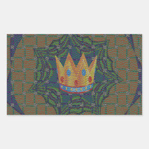 Sticker Rectangulaire Belle couronne vectoriel d'impression Garder le de