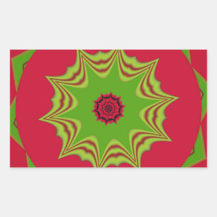 Sticker Rectangulaire Belle ethnie africaine extraordinaire rouge Art