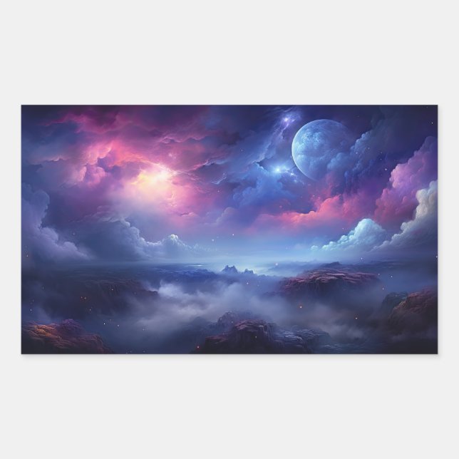 Sticker Rectangulaire Belle Galaxie Espace extra-atmosphérique Univers c (Devant)