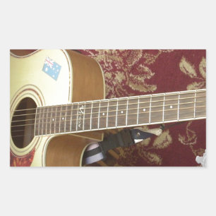 Sticker Rectangulaire Belle jolie guitare Vintage sur le Motif Africain