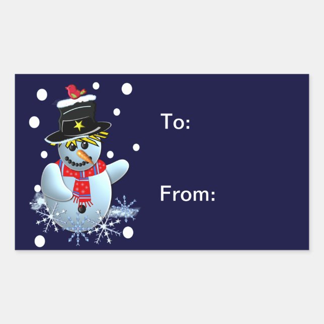 Sticker Rectangulaire Belle vignette de Noël (Devant)