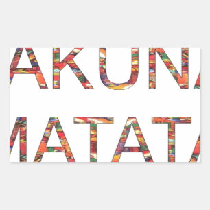 Sticker Rectangulaire Belles couleurs Vintages africaines Hakuna Matata 
