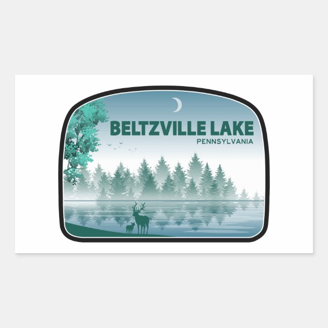 Sticker Rectangulaire Beltzville Lake Pennsylvania Deer (Devant)
