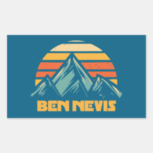 Sticker Rectangulaire Ben Nevis Retro Turquoise