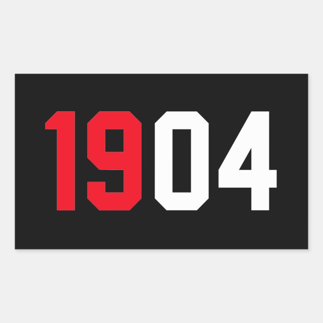 Sticker Rectangulaire Benfica Blanc rouge 1904 (Devant)