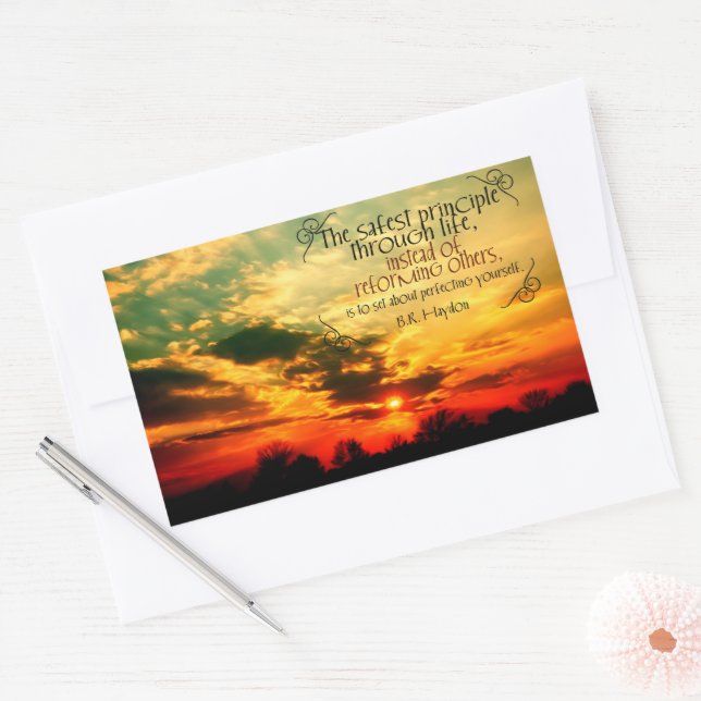 Sticker Rectangulaire Benjamin Haydon Citation Inspirationnelle "Perfect (Enveloppe)