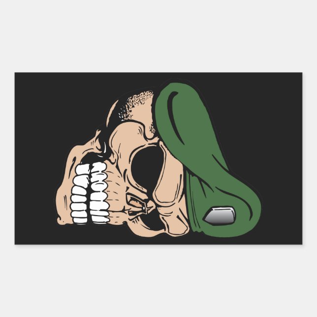 Sticker Rectangulaire Beret vert crâne (Devant)