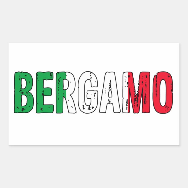 Sticker Rectangulaire Bergame Italie (Devant)