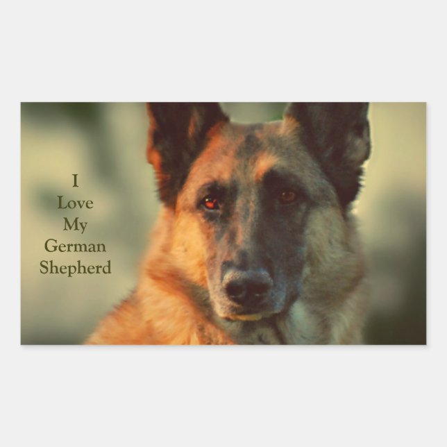 Sticker Rectangulaire Berger allemand (Devant)
