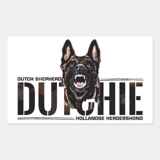 Sticker Rectangulaire Berger néerlandais - Hollandse Herdershond (Devant)