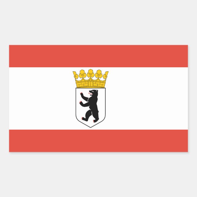Sticker rectangulaire Berlin Drapeau (Devant)