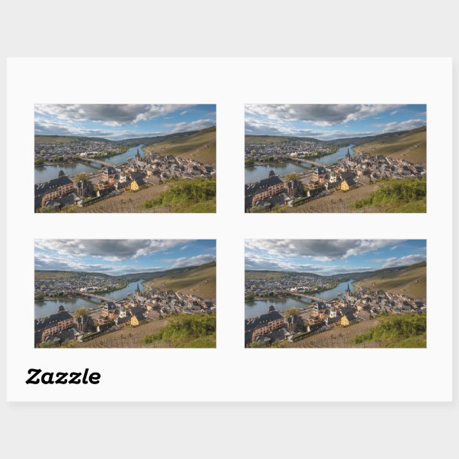 Sticker Rectangulaire Bernkastel-Kues Allemagne (Feuille)