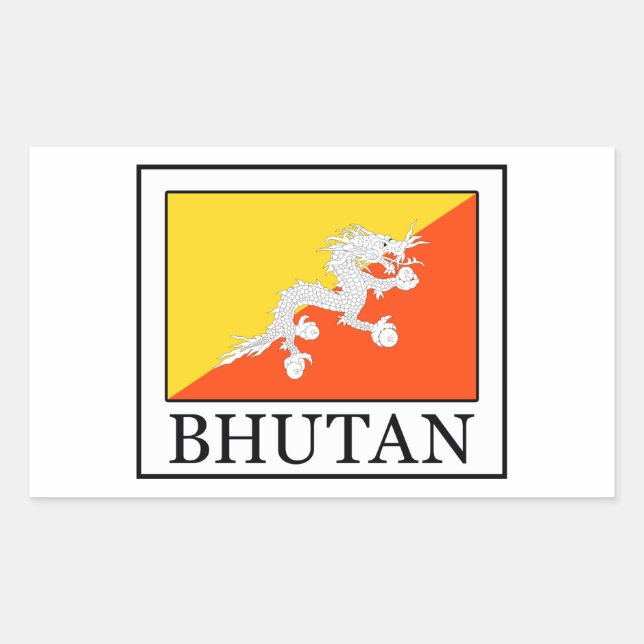 Sticker Rectangulaire Bhoutan (Devant)