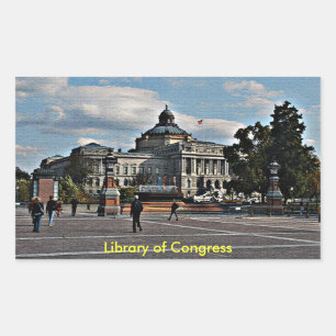 Sticker Rectangulaire Bibliothèque du Congrès en Motif mosaïque