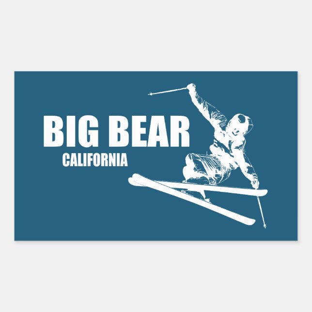 Sticker Rectangulaire Big Bear Mountain Resort California Ski (Devant)