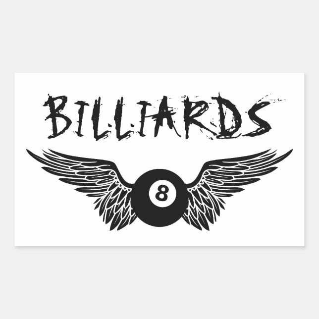 Sticker Rectangulaire billard de huit volants (Devant)
