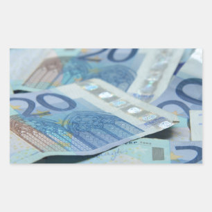 Sticker Rectangulaire Billets de 20 euros - Argent Art