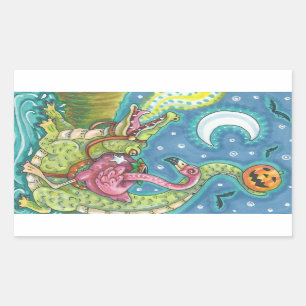 Sticker Rectangulaire BILLETS EN FLAMANT ROSE ROSE COULEUR SOMMAIRE Rec