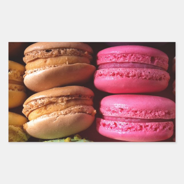 Sticker Rectangulaire biscuits macaron (Devant)
