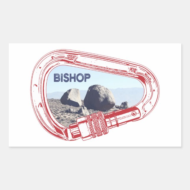 Sticker Rectangulaire Bishop Escalade Carabiner (Devant)