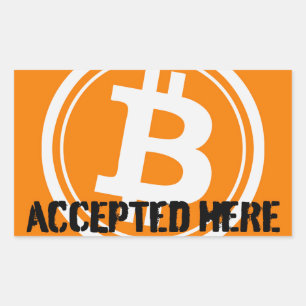 Sticker Rectangulaire Bitcoin Accepted
