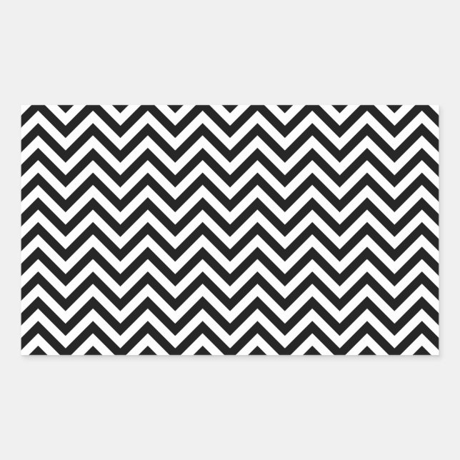 Sticker Rectangulaire Black and White Zigzag (Devant)