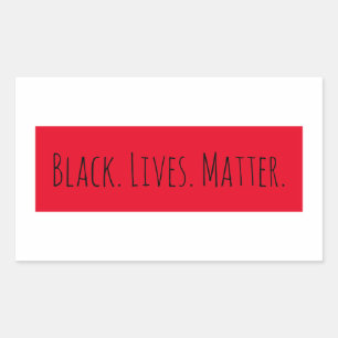 Sticker Rectangulaire Black Lives Matter Tendance Fond rouge