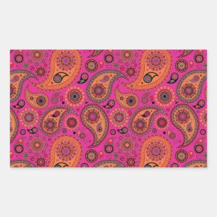 Sticker Rectangulaire Blacklight Paisley