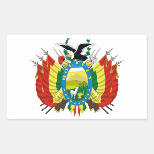 Sticker Rectangulaire Blason national de la Bolivie symbole emblème drap