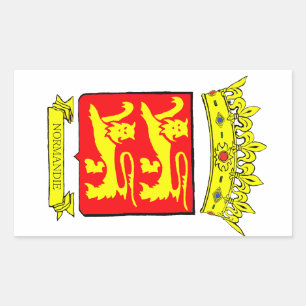 STICKER RECTANGULAIRE BLASON NORMANDIE