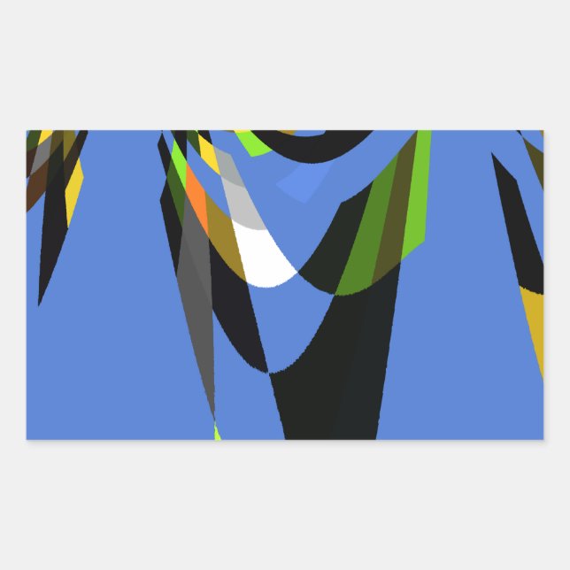 Sticker Rectangulaire Bleu Africain Tribal Motif Motif Art Imprimer (Devant)