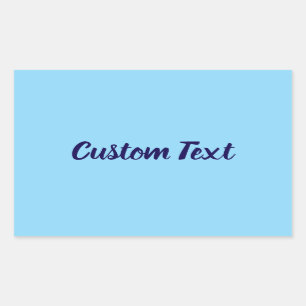Sticker Rectangulaire Bleu bébé simple avec Modèle texte de script bleu