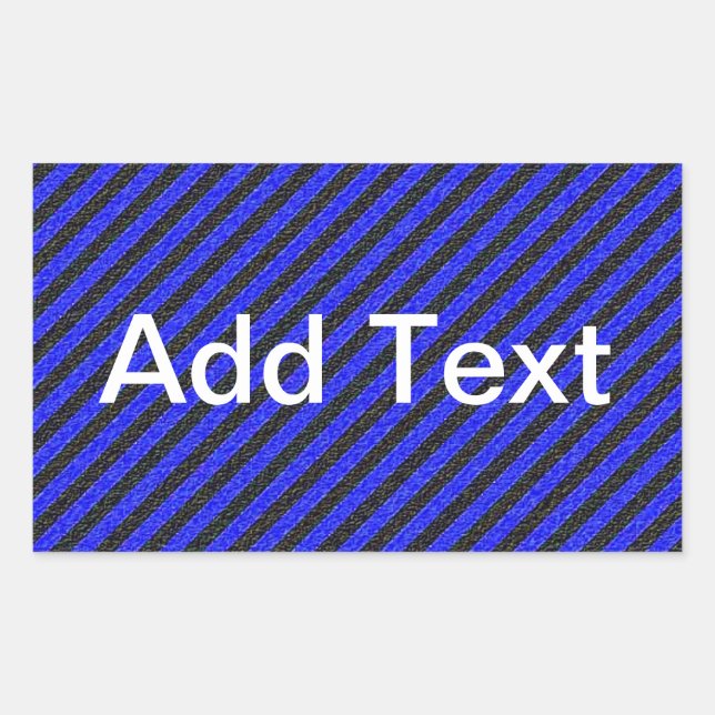 Sticker Rectangulaire Bleu et noir mince (Devant)