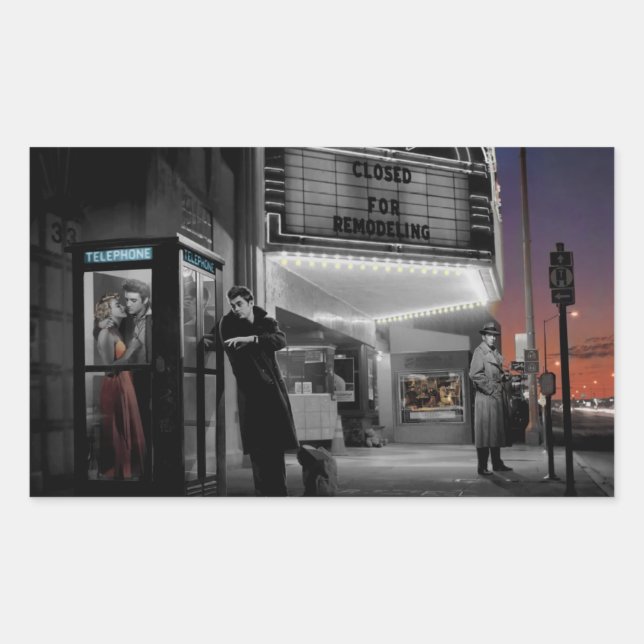 Sticker Rectangulaire Bleu foncé (Devant)