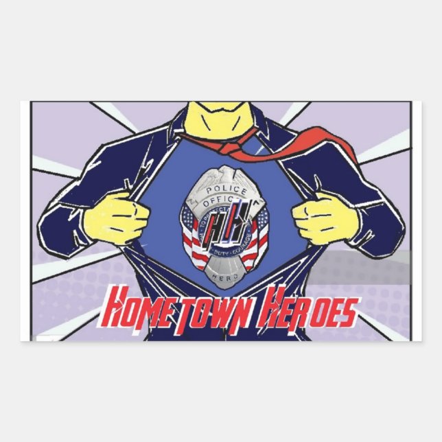 Sticker Rectangulaire bleu h (Devant)