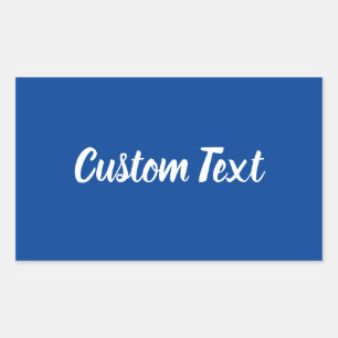 Sticker Rectangulaire Bleu profond simple avec Modèle texte de script bl