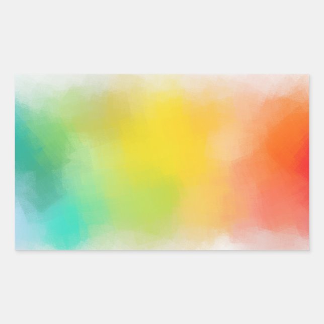 Sticker Rectangulaire Bleu Vert Rose Rouge Jaune Orange Vide Personnalis (Devant)