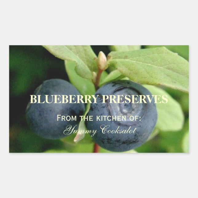 Sticker Rectangulaire Bleuets, Vaccinium ovalifolium (Devant)
