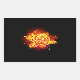 Sticker Rectangulaire Blooming Fire Rose