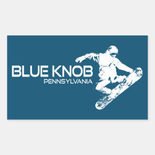 Sticker Rectangulaire Blue Knob Pennsylvania Snowboarder