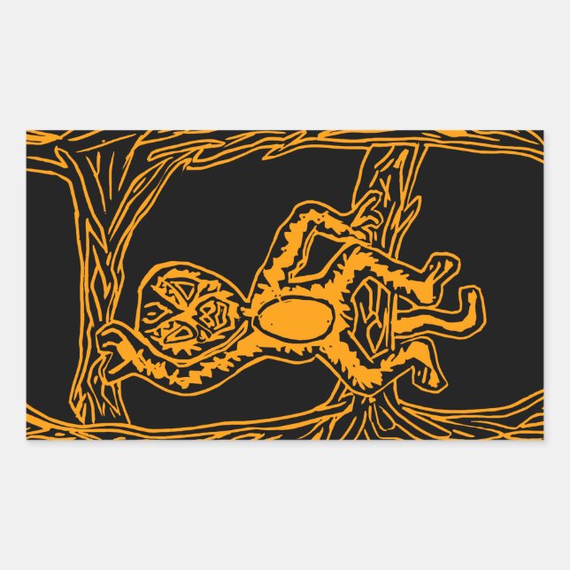 Sticker Rectangulaire bois de singe (Devant)