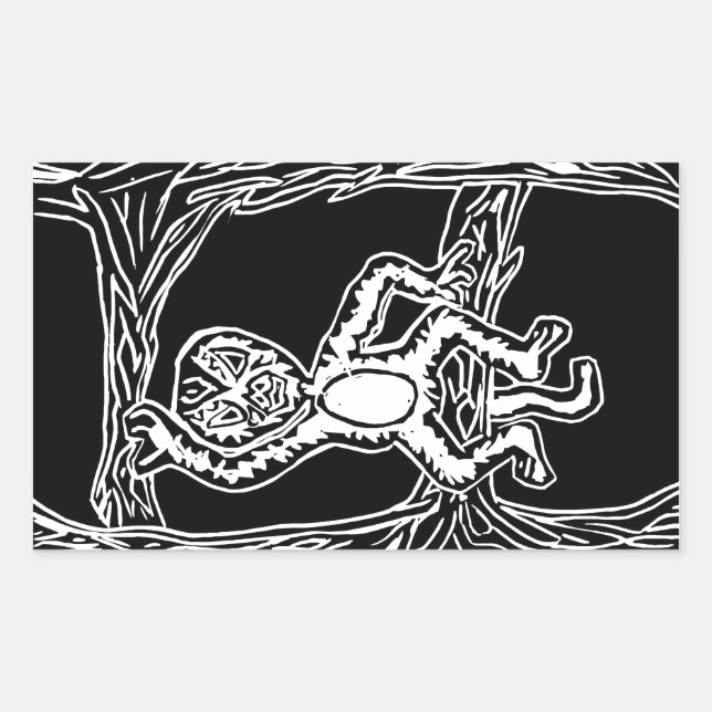 Sticker Rectangulaire bois de singe (Devant)